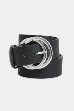 M&Co Yours Yours Black Double Hoop Belt>Women Belts