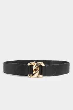 M&Co Yours Yours Black Double Ring Wide Stretch Belt>Women Belts