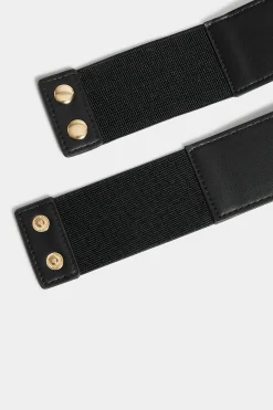M&Co Yours Yours Black Double Ring Wide Stretch Belt><noscript><img width=
