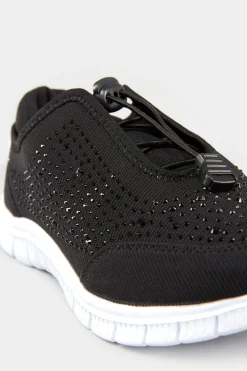 M&Co Yours Yours Black Embellished Trainers In Wide E Fit & Extra Wide Eee Fit><noscript><img width=