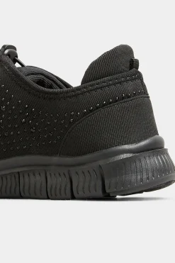 M&Co Yours Yours Black Embellished Drawcord Trainers In Wide E Fit & Extra Wide Eee Fit><noscript><img width=