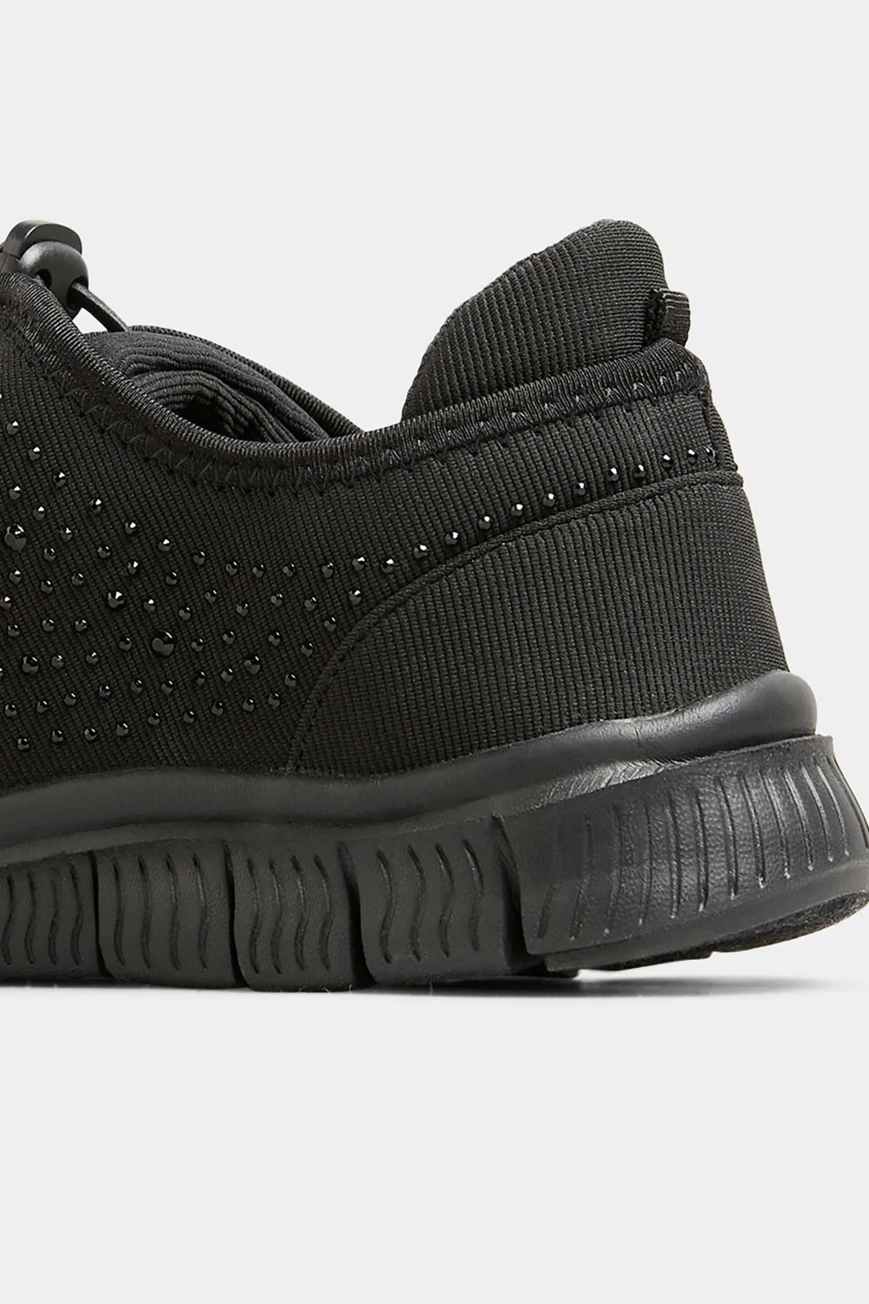 M&Co Yours Yours Black Embellished Drawcord Trainers In Wide E Fit & Extra Wide Eee Fit>Women Flat Shoes