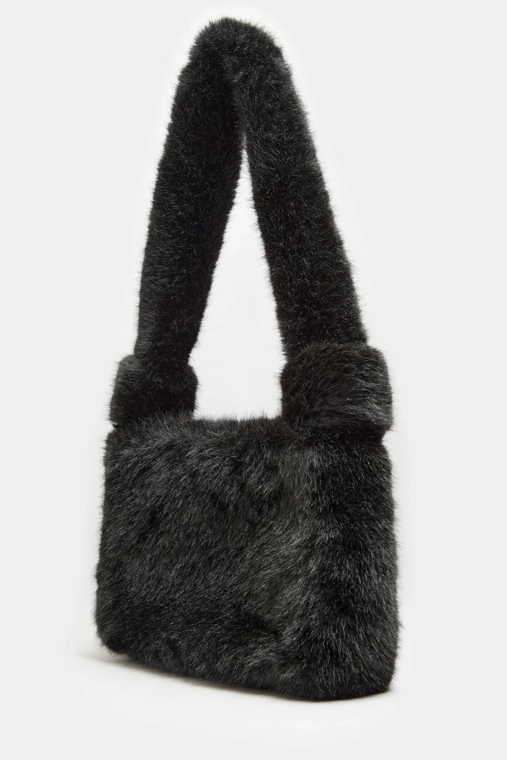 M&Co Yours Yours Black Faux Fur Knot Handle Bag>Women Bags