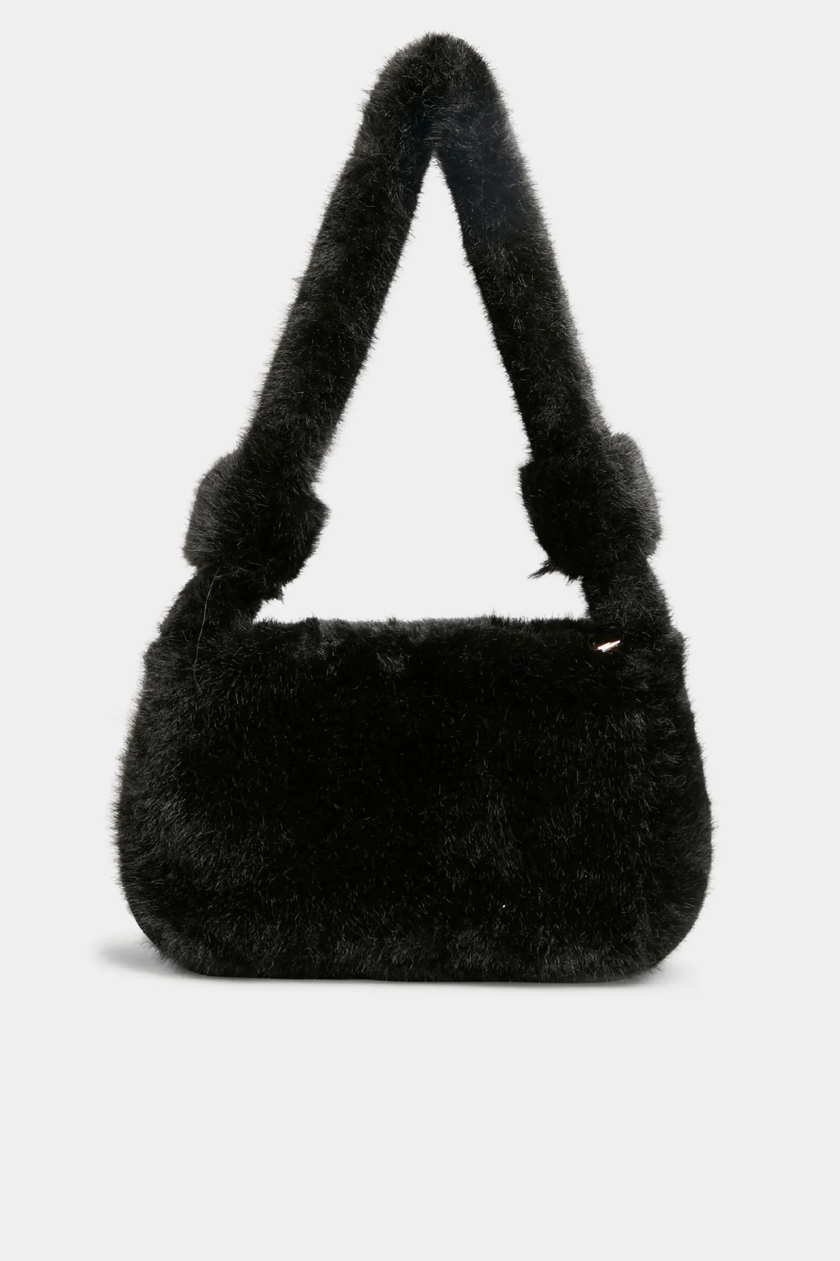 M&Co Yours Yours Black Faux Fur Knot Handle Bag>Women Bags