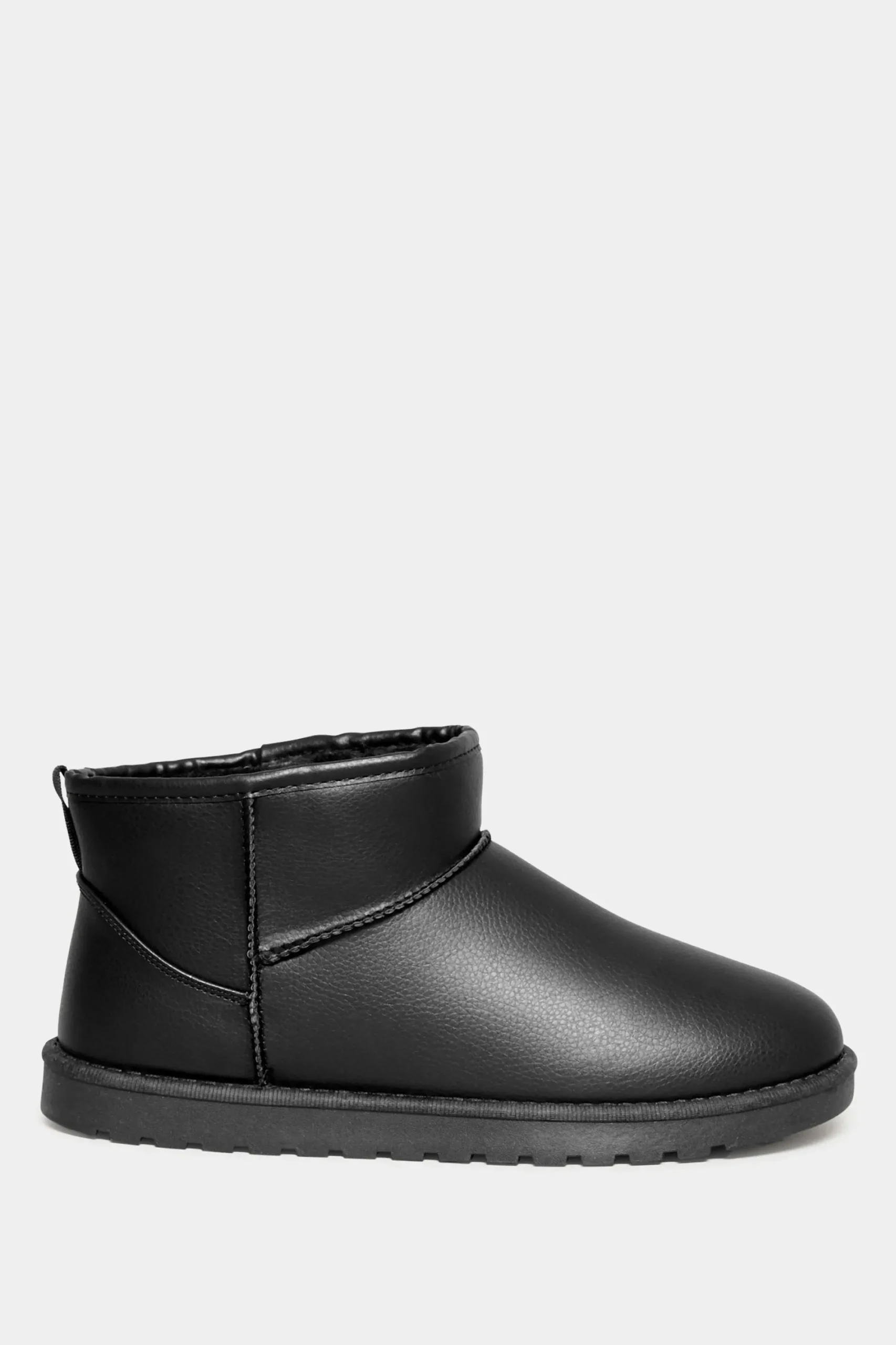 M&Co Yours Yours Black Faux Leather Faux Fur Lined Ankle Boots In Extra Wide Eee Fit>Women Boots