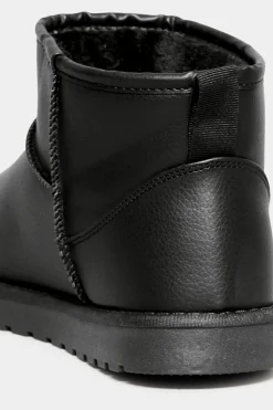 M&Co Yours Yours Black Faux Leather Faux Fur Lined Ankle Boots In Extra Wide Eee Fit><noscript><img width=
