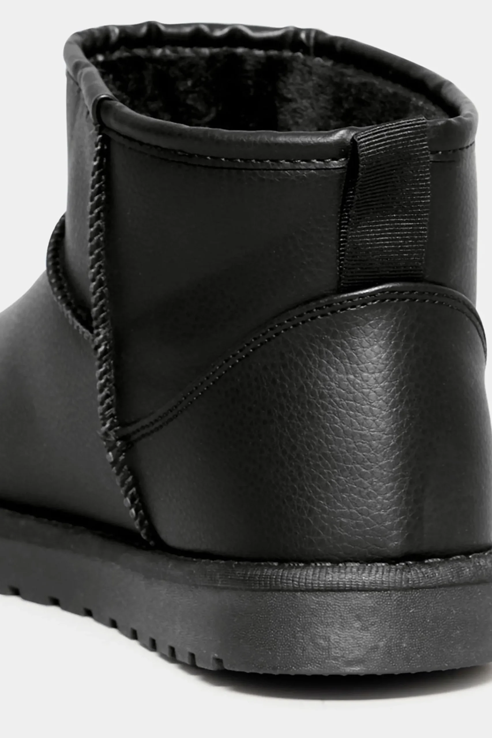 M&Co Yours Yours Black Faux Leather Faux Fur Lined Ankle Boots In Extra Wide Eee Fit>Women Boots