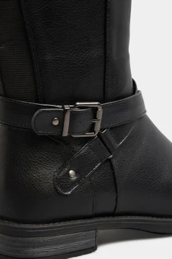 M&Co Yours Yours Black Faux Leather Knee High Boots In Wide E Fit & Extra Wide Ee Fit><noscript><img width=