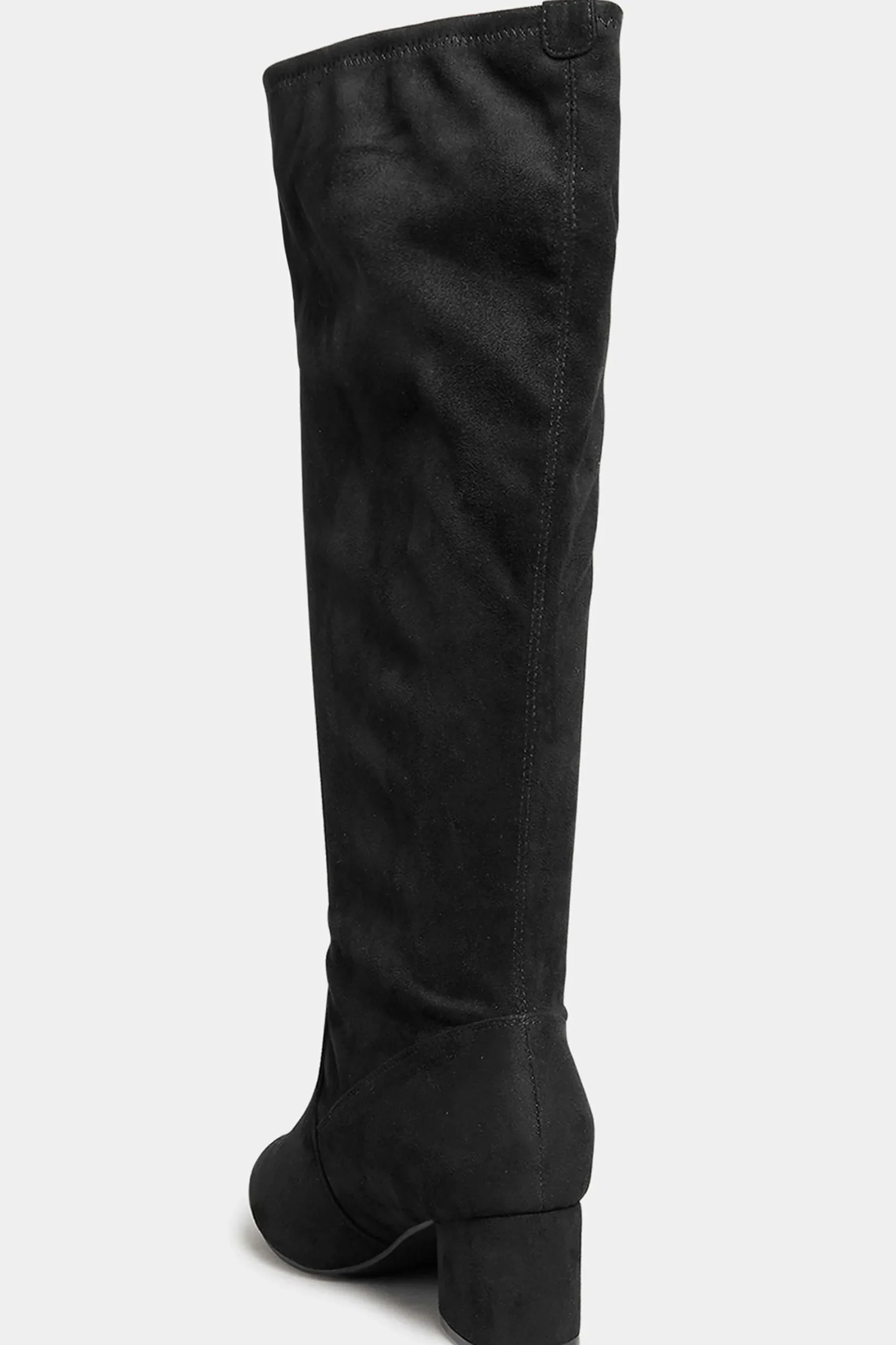 M&Co Yours Yours Black Faux Suede Stretch Heeled Knee High Boots In Wide E Fit & Extra Wide Eee Fit>Women Boots