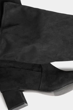 M&Co Yours Yours Black Faux Suede Stretch Heeled Knee High Boots In Wide E Fit & Extra Wide Eee Fit><noscript><img width=