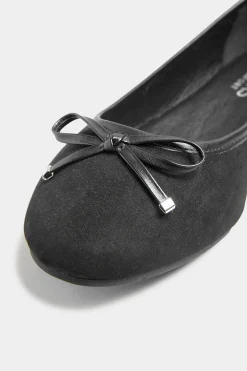 M&Co Yours Yours Black Faux Suede Ballerina Pumps In Wide E Fit & Extra Wide Eee Fit><noscript><img width=