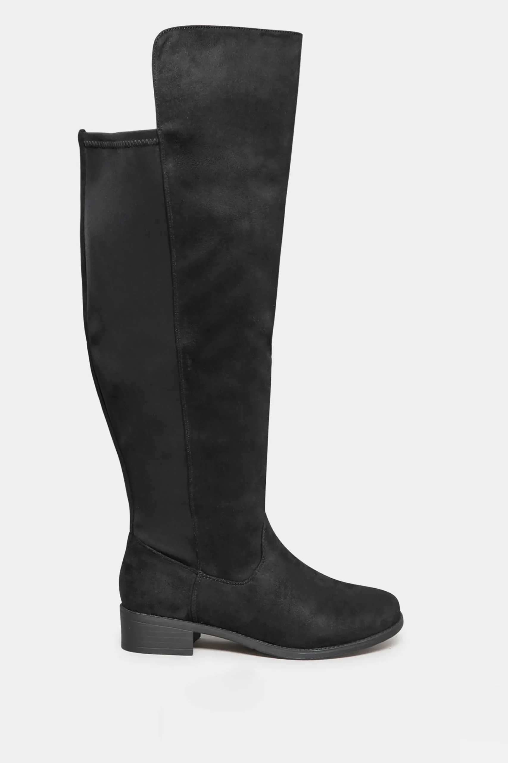 M&Co Yours Yours Black Faux Suede Stretch Over The Knee Boots In Wide E Fit & Extra Wide Eee Fit>Women Boots