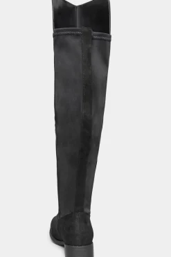 M&Co Yours Yours Black Faux Suede Stretch Over The Knee Boots In Wide E Fit & Extra Wide Eee Fit><noscript><img width=