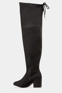 M&Co Yours Yours Black Faux Suede Over The Knee Boots In Wide E Fit & Extra Wide Eee Fit><noscript><img width=