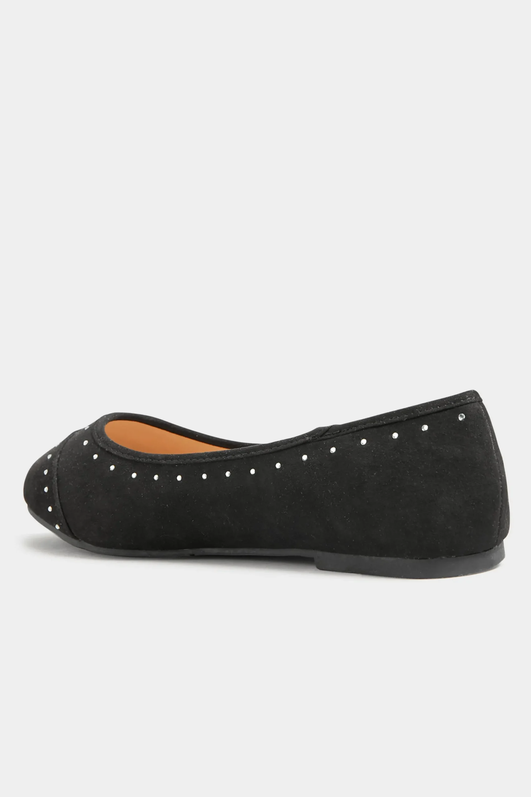 M&Co Yours Yours Black Faux Suede Diamante Ballerina Pumps In Wide E Fit & Extra Wide Eee Fit>Women Flat Shoes