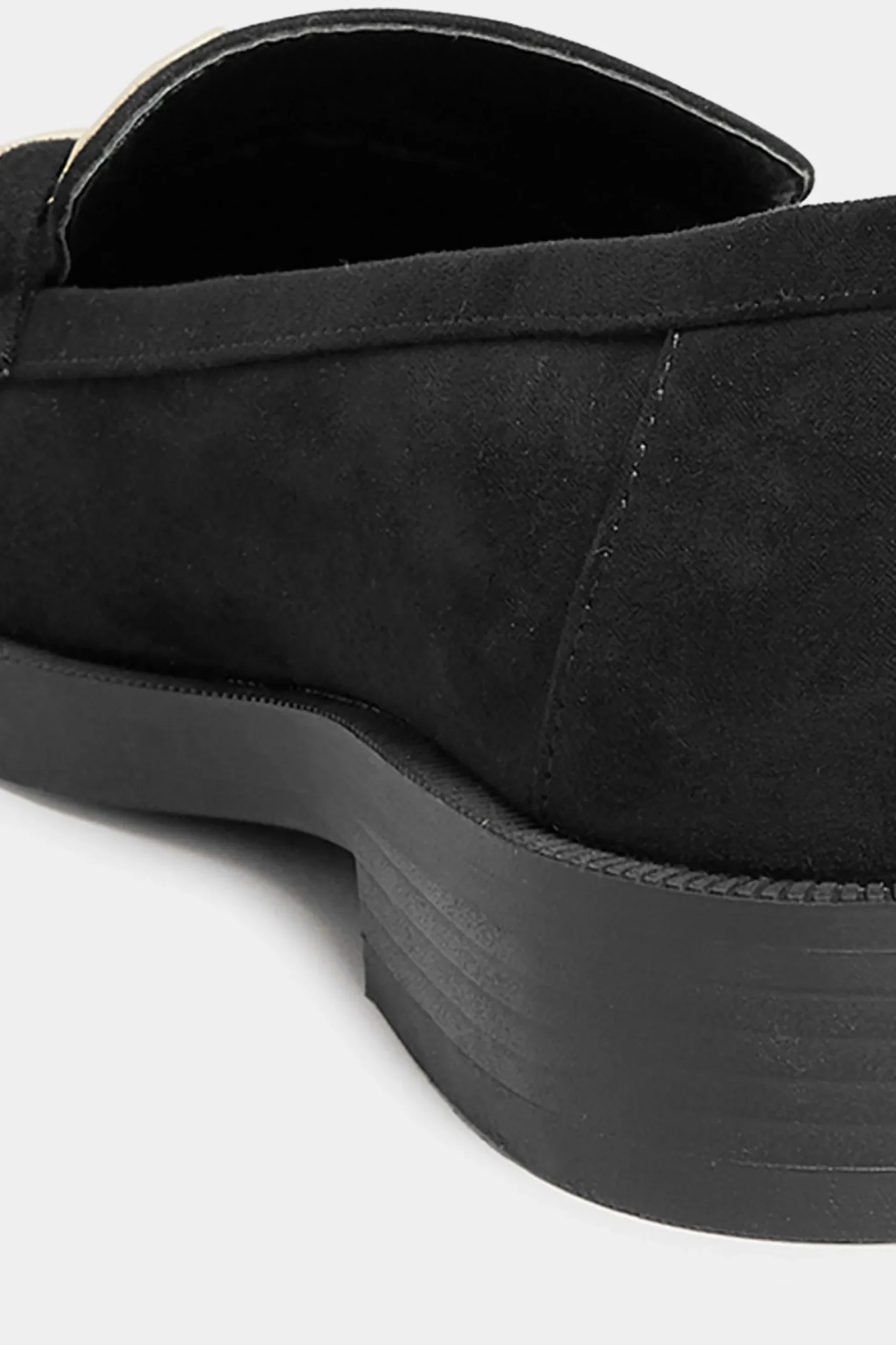 M&Co Yours Yours Black Faux Suede Chain Detail Loafers In Wide E Fit & Extra Wide Eee Fit>Women Flat Shoes