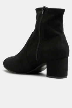 M&Co Yours Yours Black Faux Suede Stretch Block Heeled Sock Boots In Wide E Fit & Extra Wide Eee Fit><noscript><img width=