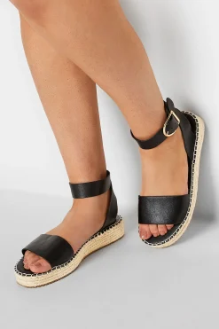 M&Co Yours Yours Black Flatform Espadrilles In Wide E Fit & Extra Wide Eee Fit>Women Flat Shoes