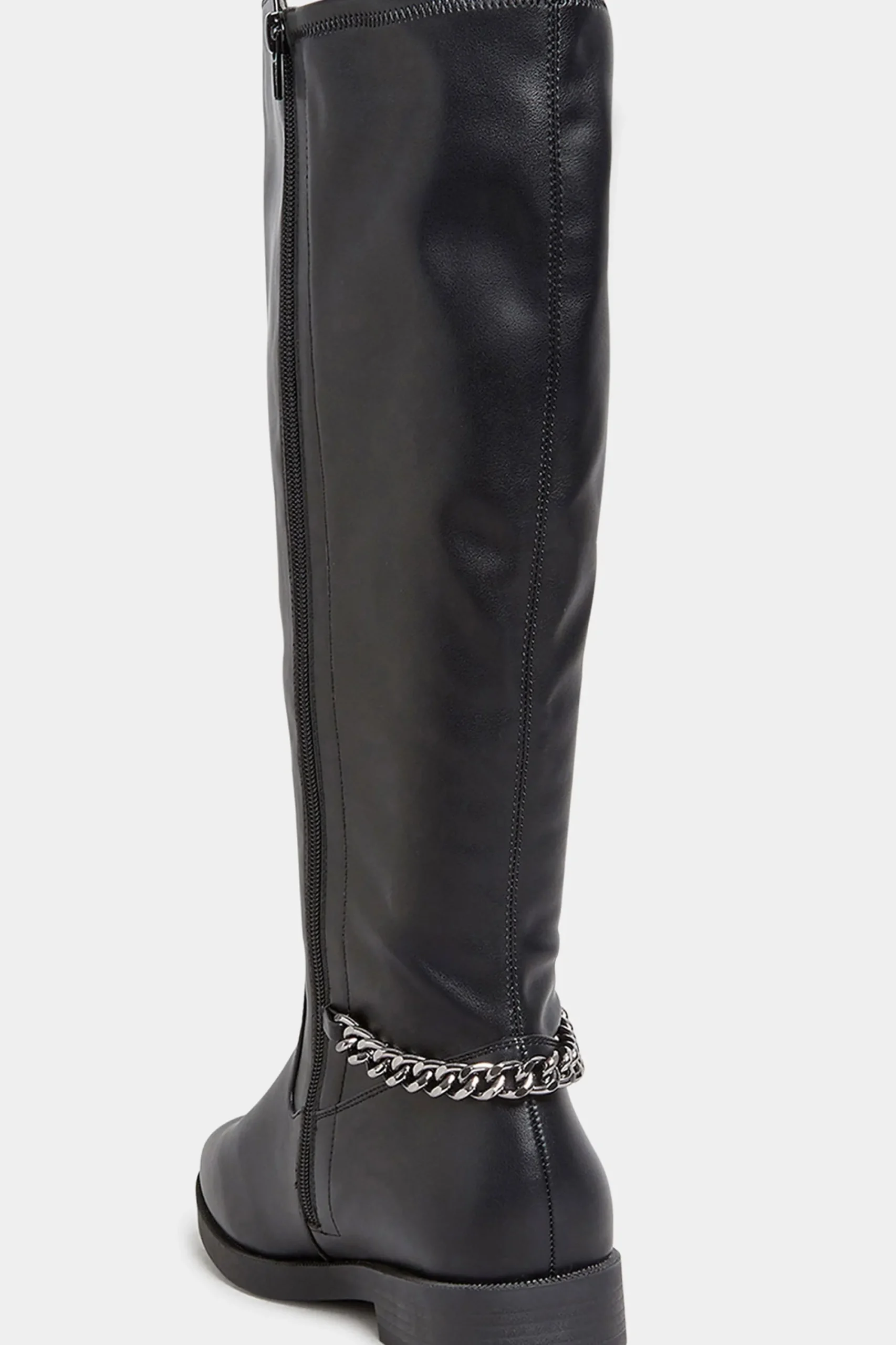 M&Co Yours Yours Black Knee High Chain Detail Boots In Wide E Fit & Extra Wide Eee Fit>Women Boots
