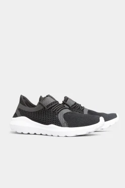 M&Co Yours Yours Black Knitted Mesh Trainers In Standard Fit><noscript><img width=