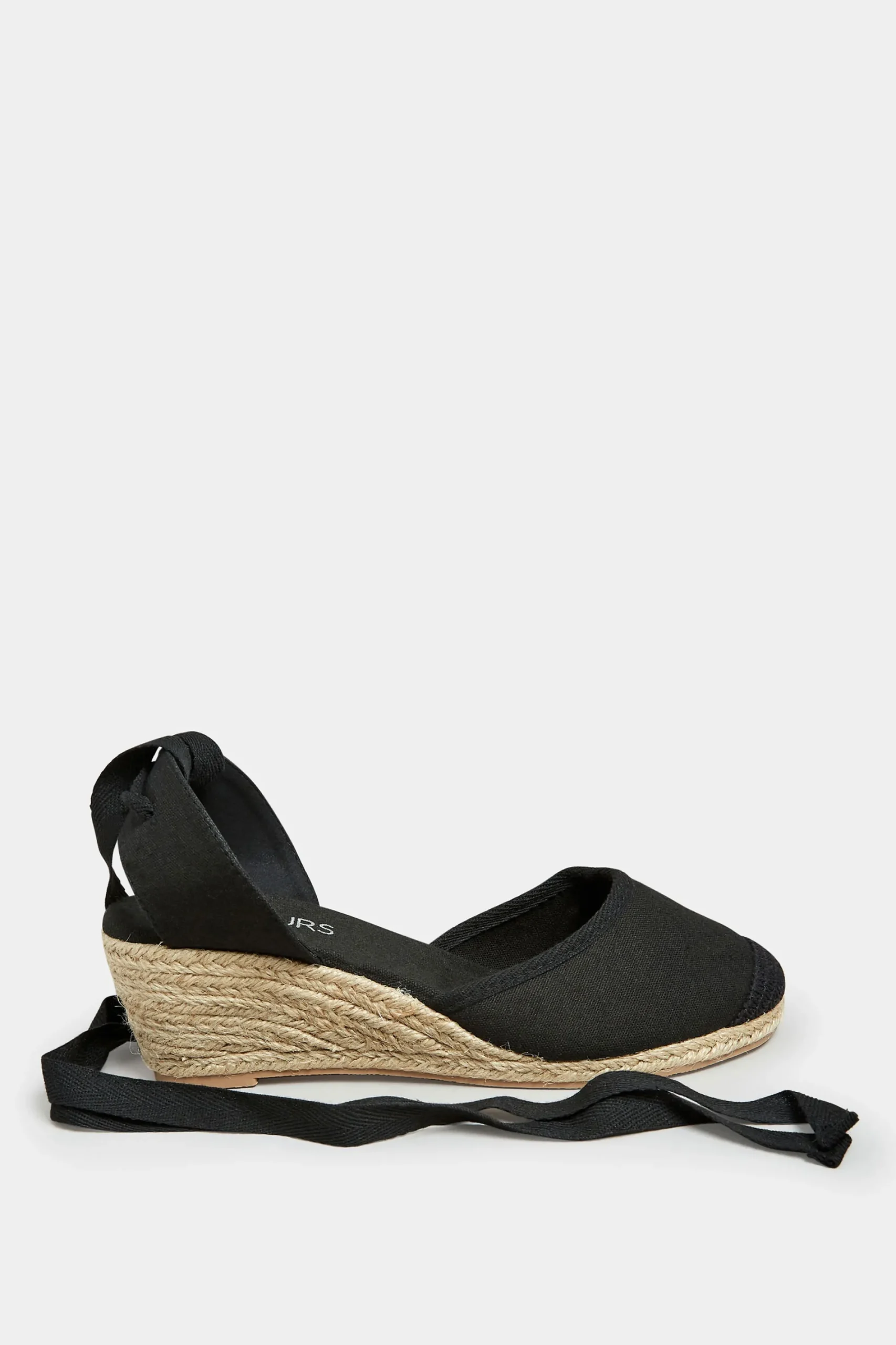 M&Co Yours Yours Black Lace Up Espadrille Wedges In Wide E Fit & Extra Wide Eee Fit>Women Sandals