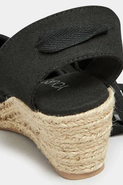 M&Co Yours Yours Black Lace Up Espadrille Wedges In Wide E Fit & Extra Wide Eee Fit><noscript><img width=