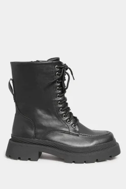 M&Co Yours Yours Black Lace Up Moccasin Toe Boots In Wide E Fit & Extra Wide Eee Fit><noscript><img width=