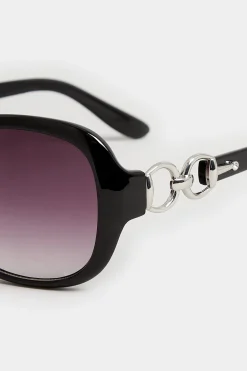 M&Co Yours Yours Black Oversized Double Circle Sunglasses><noscript><img width=