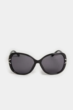 M&Co Yours Yours Black Oversized Diamante Knot Sunglasses>Women Sunglasses