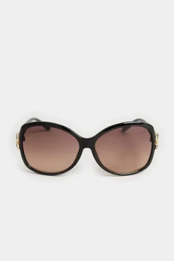 M&Co Yours Yours Black Oversized Floral Detail Sunglasses>Women Sunglasses