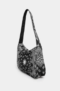 M&Co Yours Yours Black Paisley Print Shoulder Bag>Women Bags