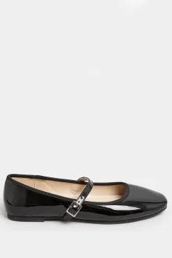 M&Co Yours Yours Black Patent Mary Jane Ballerina Pumps In Wide E Fit & Extra Wide Eee Fit><noscript><img width=