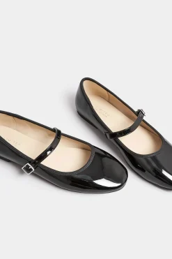 M&Co Yours Yours Black Patent Mary Jane Ballerina Pumps In Wide E Fit & Extra Wide Eee Fit><noscript><img width=