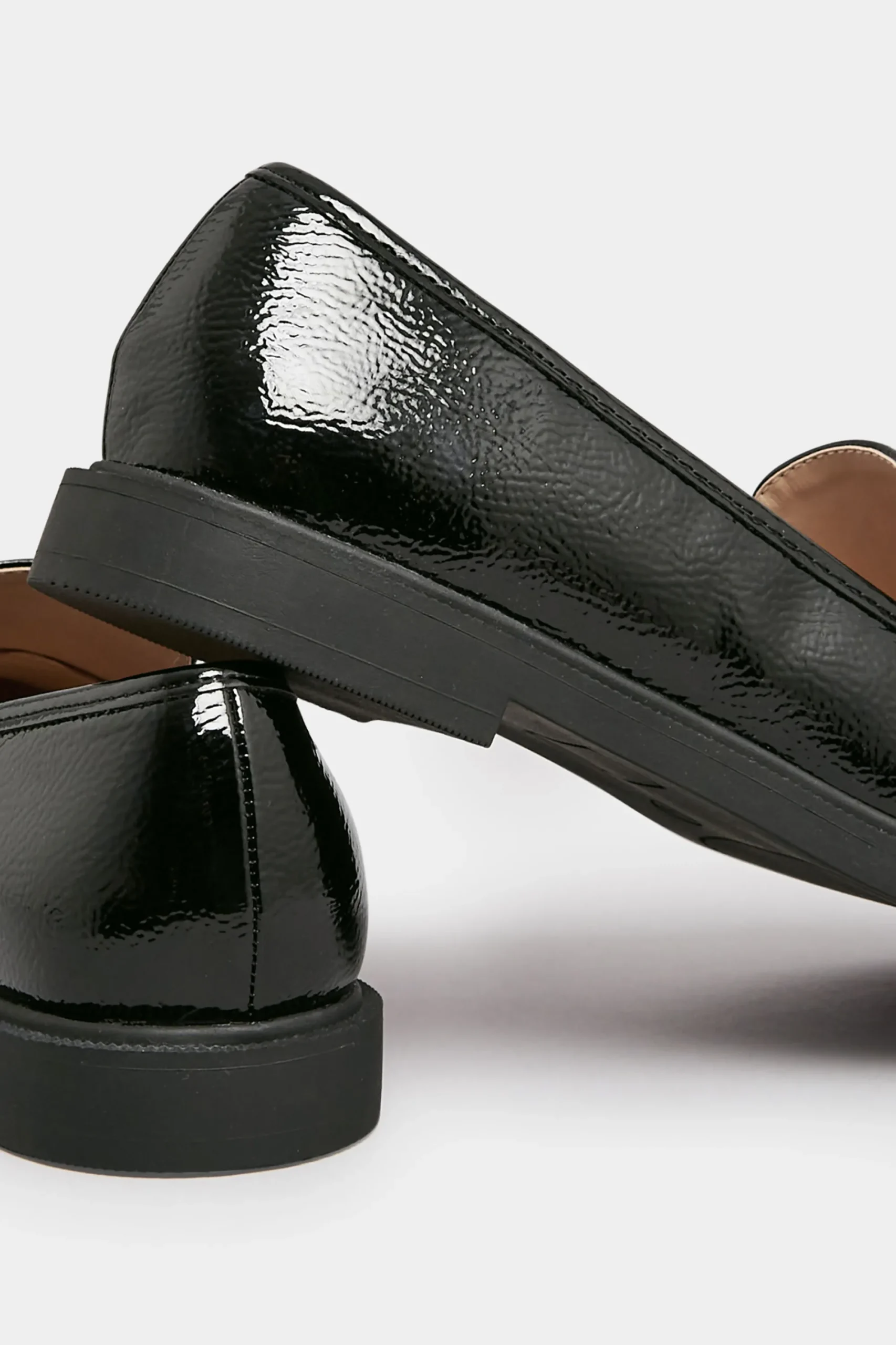 M&Co Yours Yours Black Patent Chain Detail Loafer In Wide E Fit & Extra Wide Eee Fit>Women Flat Shoes