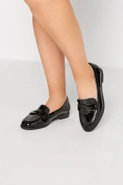 M&Co Yours Yours Black Patent Loafers In Wide E Fit & Extra Wide Eee Fit>Women Flat Shoes