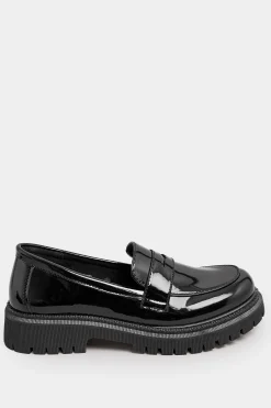 M&Co Yours Yours Black Patent Chunky Saddle Loafers In E Wide Fit & Eee Extra Wide Fit><noscript><img width=