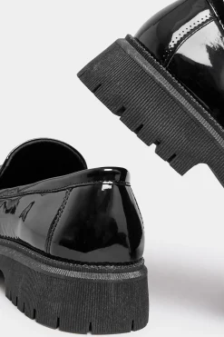 M&Co Yours Yours Black Patent Chunky Saddle Loafers In E Wide Fit & Eee Extra Wide Fit><noscript><img width=