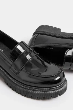 M&Co Yours Yours Black Patent Chunky Saddle Loafers In E Wide Fit & Eee Extra Wide Fit><noscript><img width=