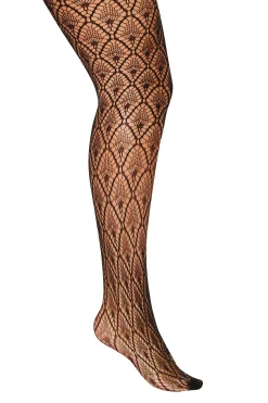 M&Co Yours Yours Black Peacock Feather Lace Tights><noscript><img width=