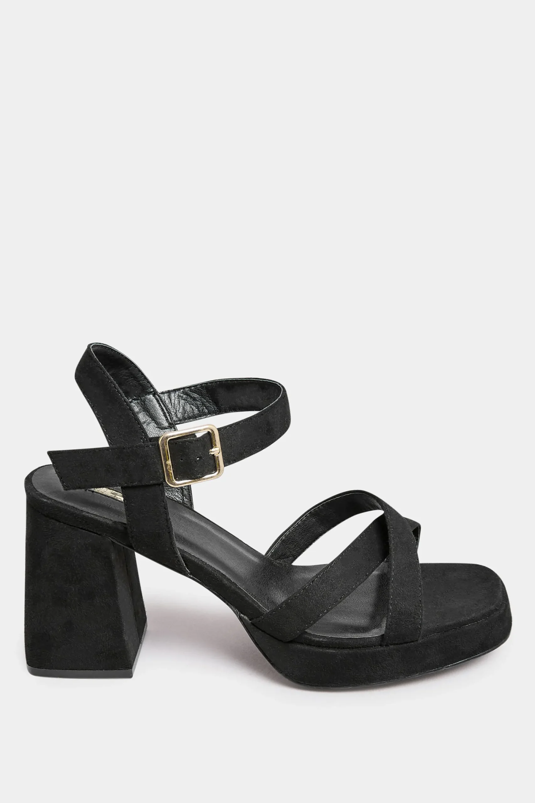 M&Co Yours Yours Black Platform Sandal Heels In Wide E Fit & Extra Wide Eee Fit>Women Heels