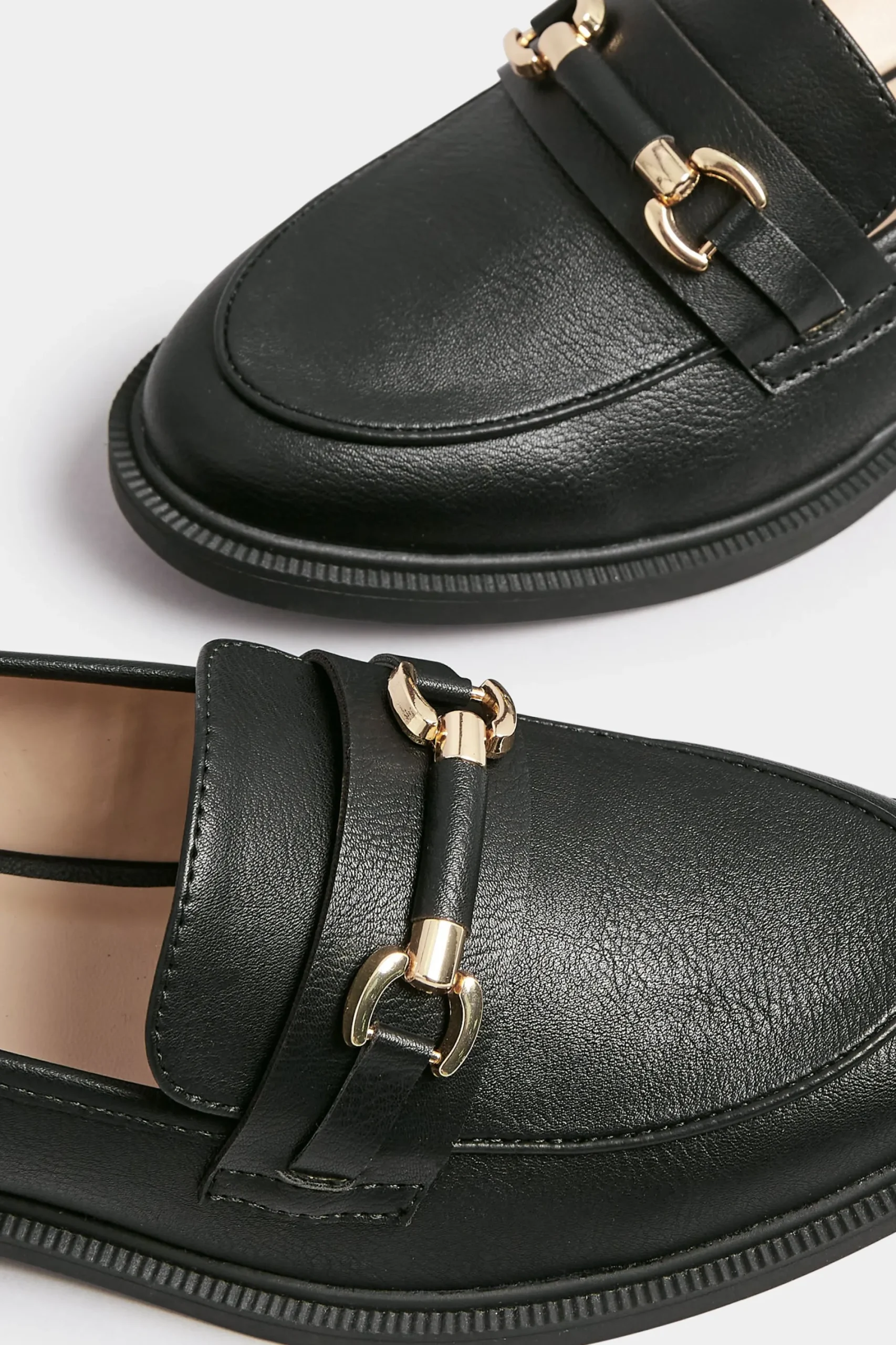 M&Co Yours Yours Black Pu Chain Detail Loafer In Wide E Fit & Extra Wide Eee Fit>Women Flat Shoes