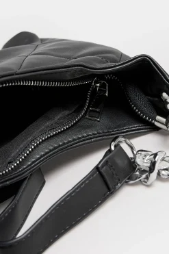 M&Co Yours Yours Black Quilted Chain Strap Shoulder Bag><noscript><img width=