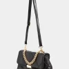 M&Co Yours Yours Black Quilted Chain Handle Bag>Women Bags