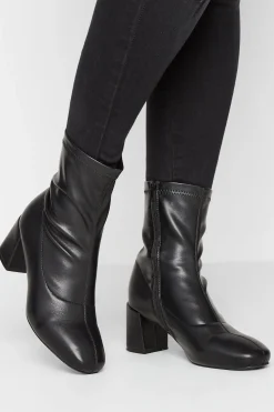 M&Co Yours Yours Black Square Toe Heeled Boots In Wide E Fit & Extra Wide Eee Fit>Women Boots