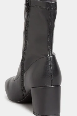 M&Co Yours Yours Black Square Toe Heeled Boots In Wide E Fit & Extra Wide Eee Fit><noscript><img width=