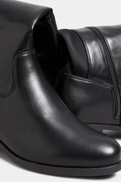 M&Co Yours Yours Black Stretch Knee High Boots In Wide E Fit & Extra Wide Eee Fit><noscript><img width=