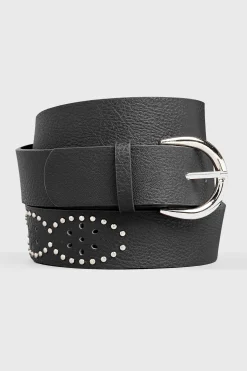 M&Co Yours Yours Black Studded Belt>Women Belts