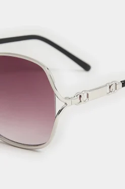 M&Co Yours Yours Black Tinted Metal Arm Sunglasses><noscript><img width=