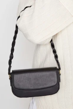 M&Co Yours Yours Black Twisted Strap Shoulder Bag>Women Bags