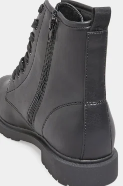 M&Co Yours Yours Black Vegan Faux Leather Lace Up Ankle Boots In Wide E Fit & Extra Wide Eee Fit><noscript><img width=